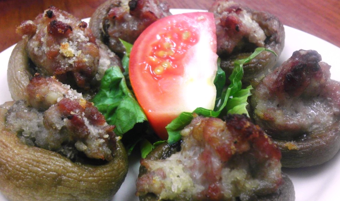 Bratwurst stuffed mushrooms Bratwurst stuffed mushrooms